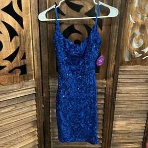 Windsor Royal Blue Sequin Mini Dress